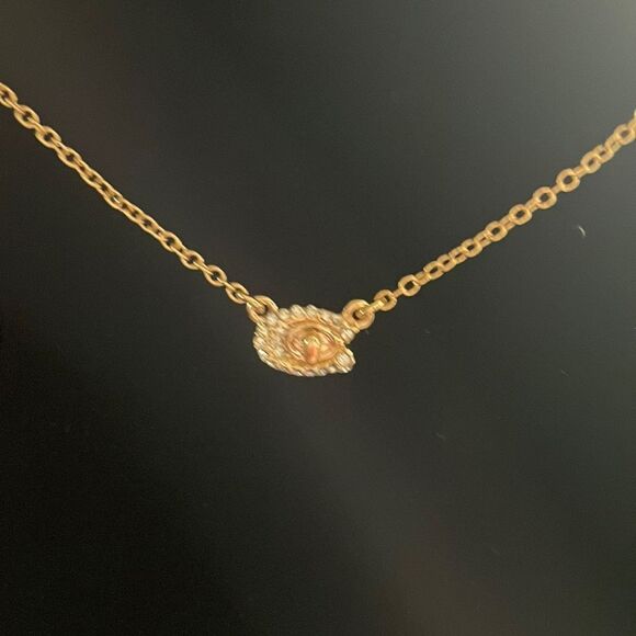 Coach Signature C pave’ turnlock short pendant necklace NWT - Picture 4 of 7